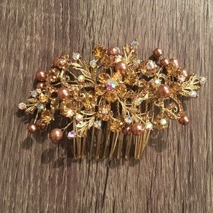 NWOT gold beaded hair piece